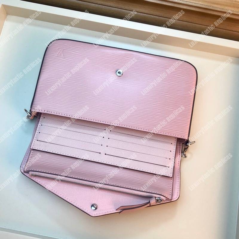 LV Pochette Felicie Epi Leather Rose Ballerine