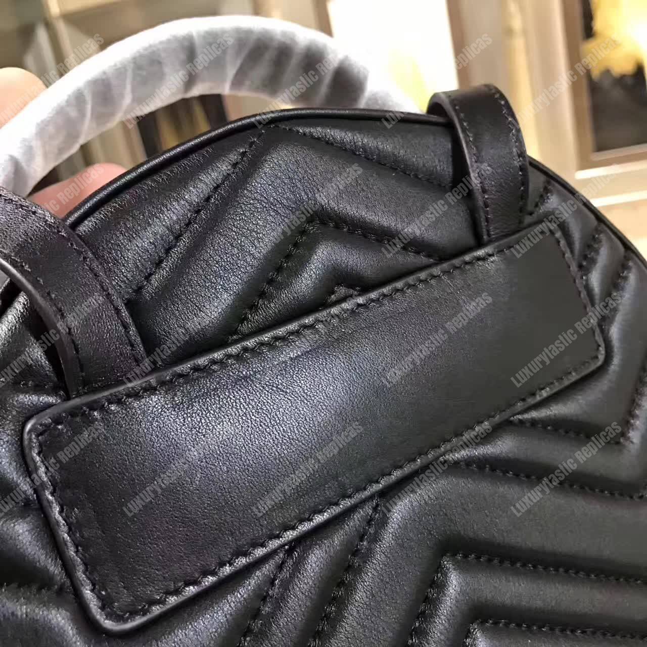 G*u*i gg marmont quilted leather backpack black