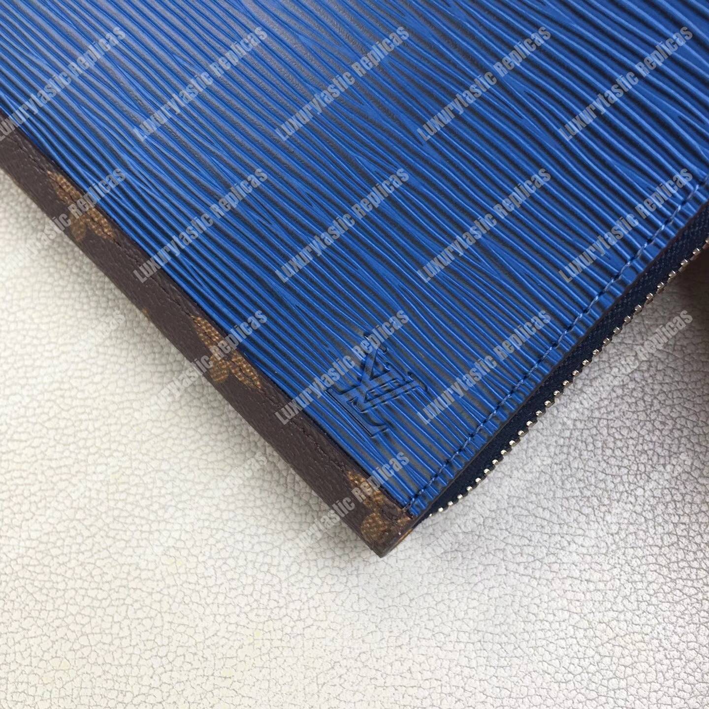 LV Zippy Organizer Epi Leather Blue and Gray