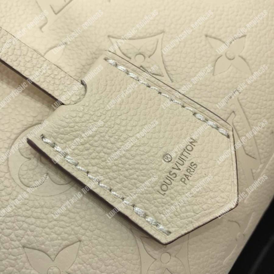 LV Montaigne BB Monogram Empreinte Leather Crème