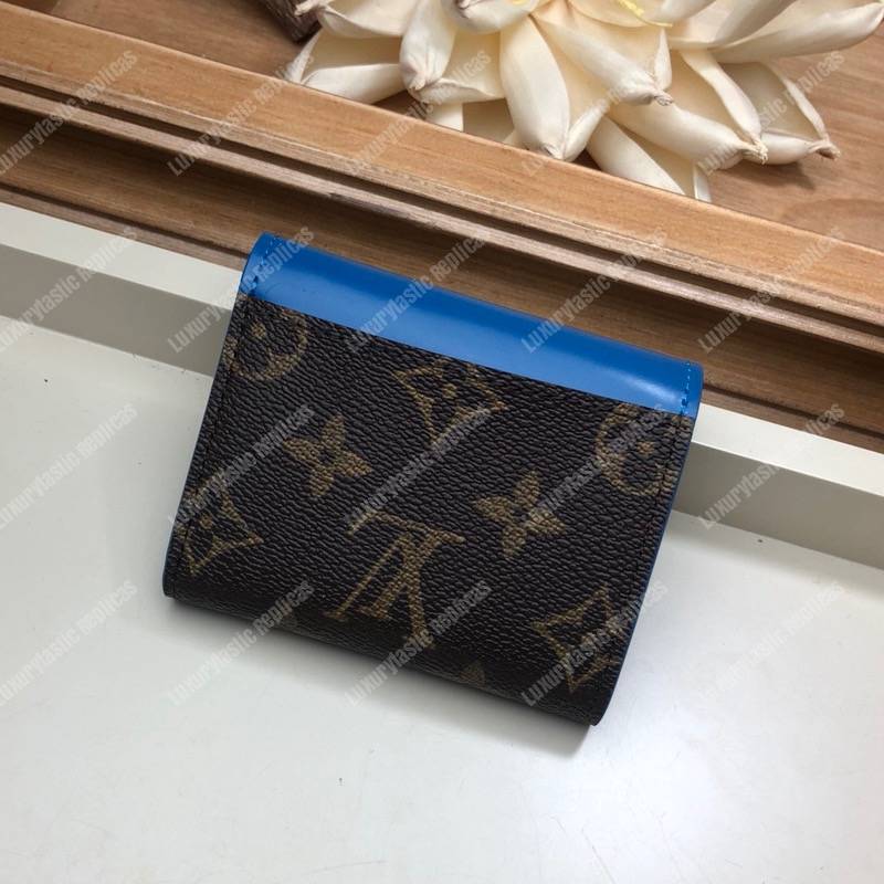 LV Zoé Wallet Monogram Bleu Jean colored leather