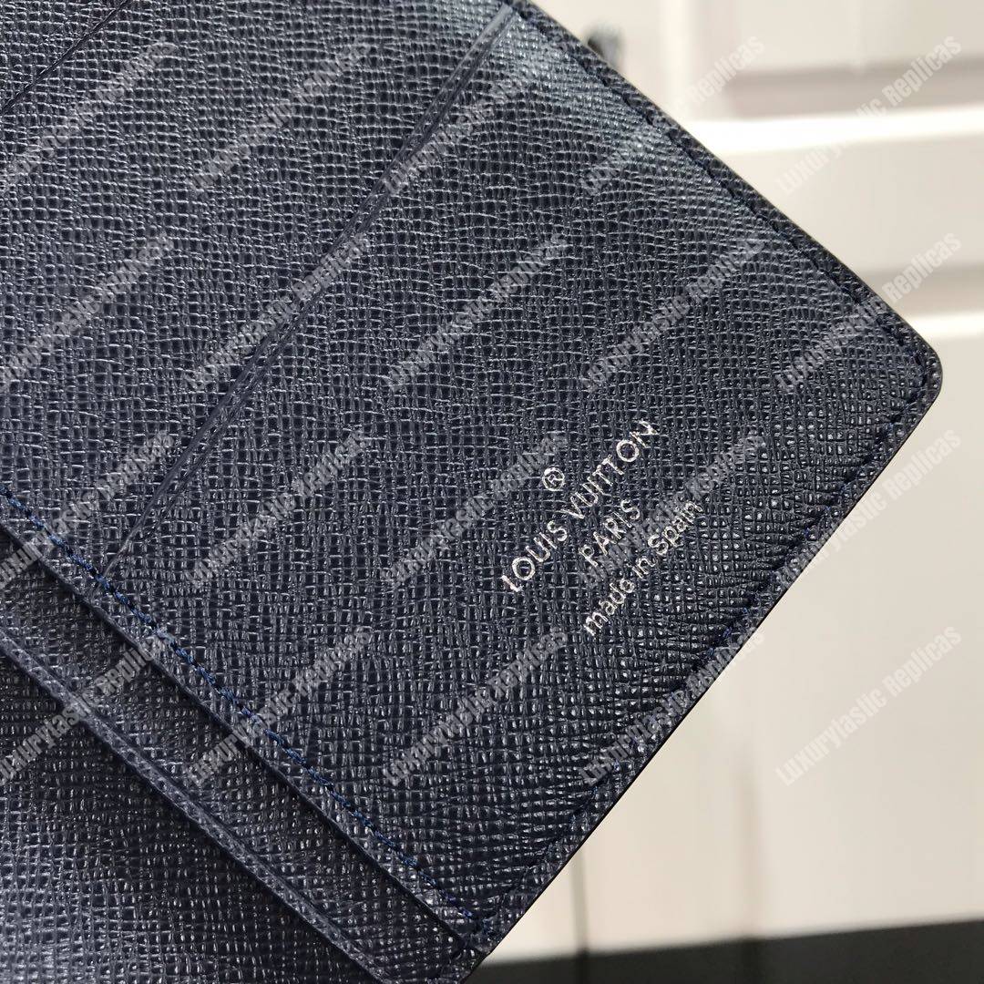 LV Brazza Wallet Epi Leather Noir Initials