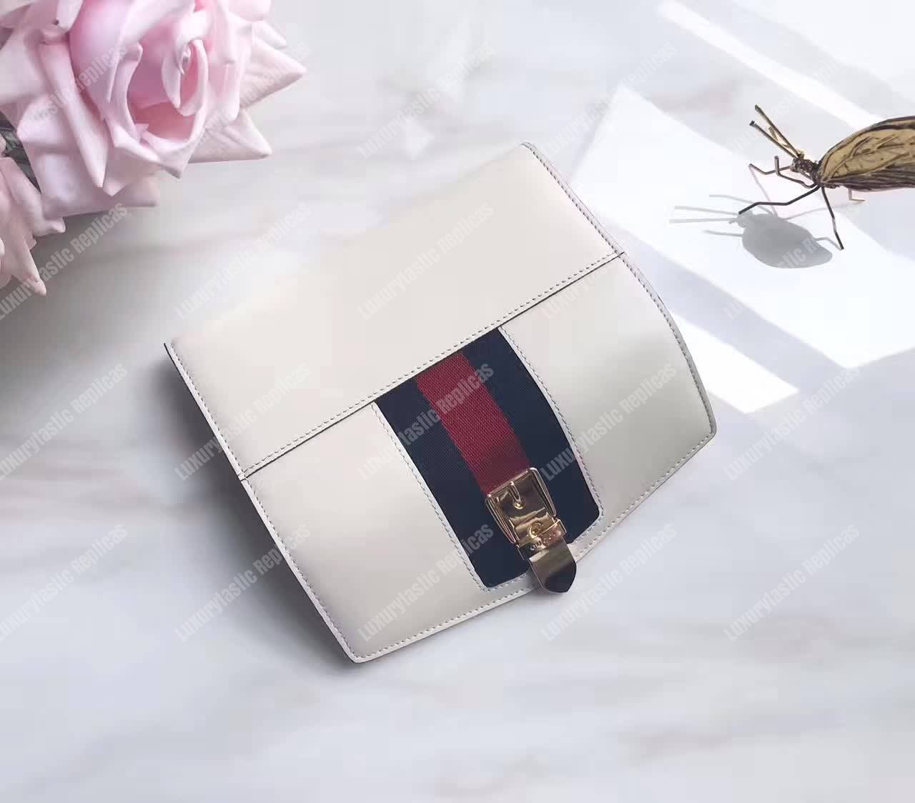 G*u*i sylvie leather continental wallet white