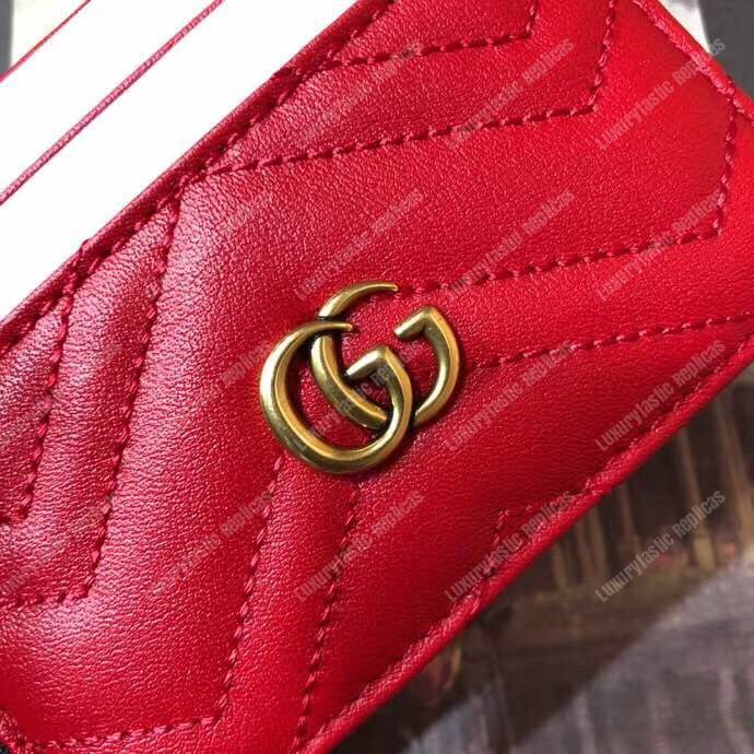 G*u*i gg marmont card case hibiscus red
