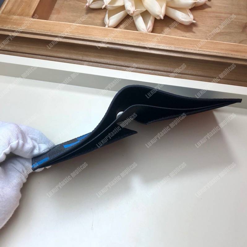 LV Slender Wallet Damier Graphite Pixel Blue