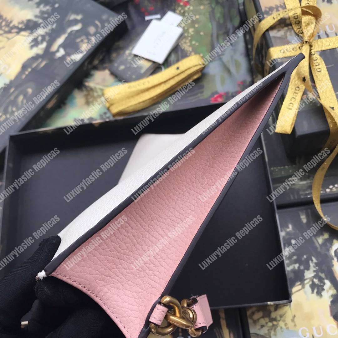 G*u*i leather pouch with bow white