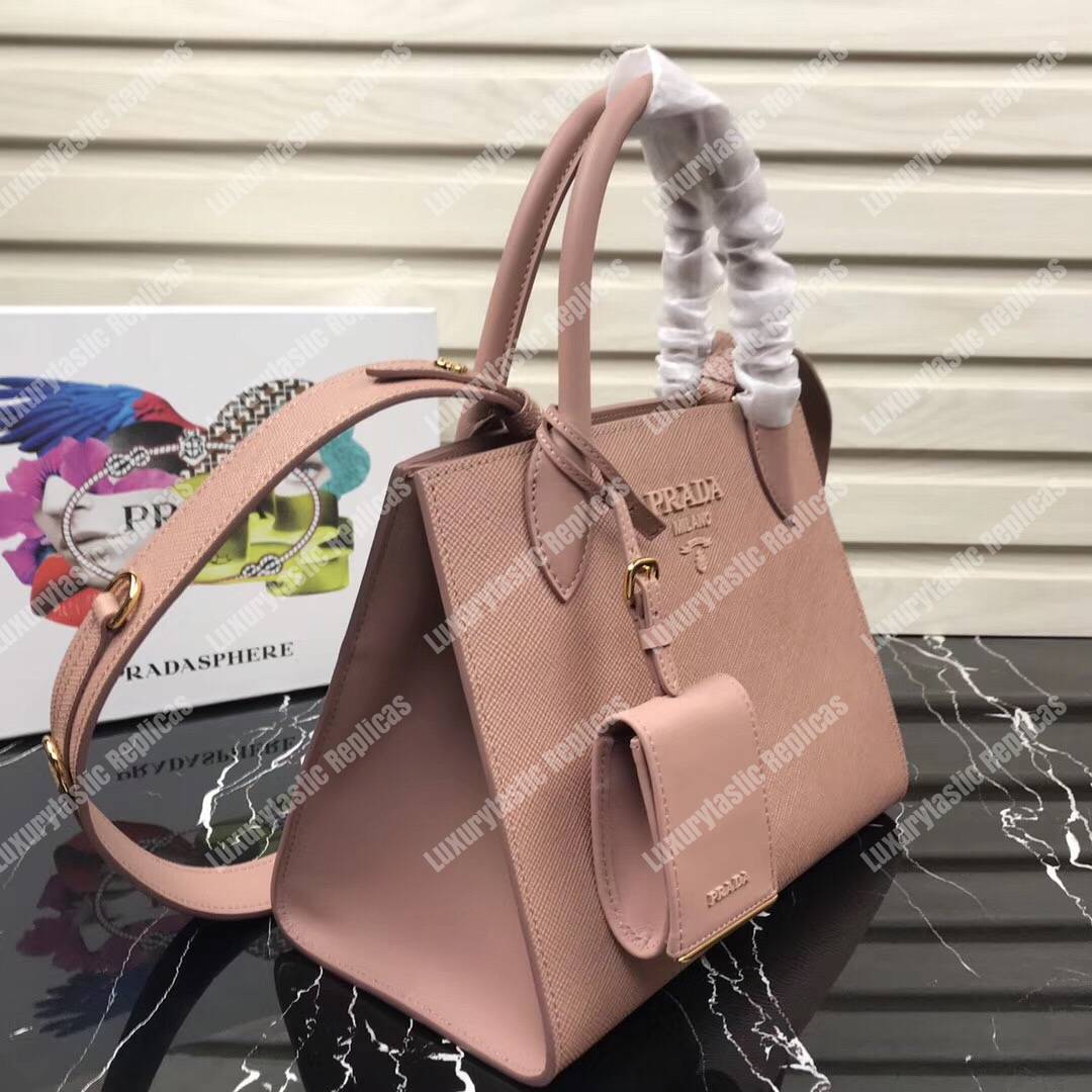 Pra*a monochrome saffiano leather bag magnolia