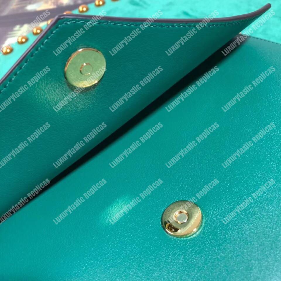 G*u*i medium leather shoulder bag green