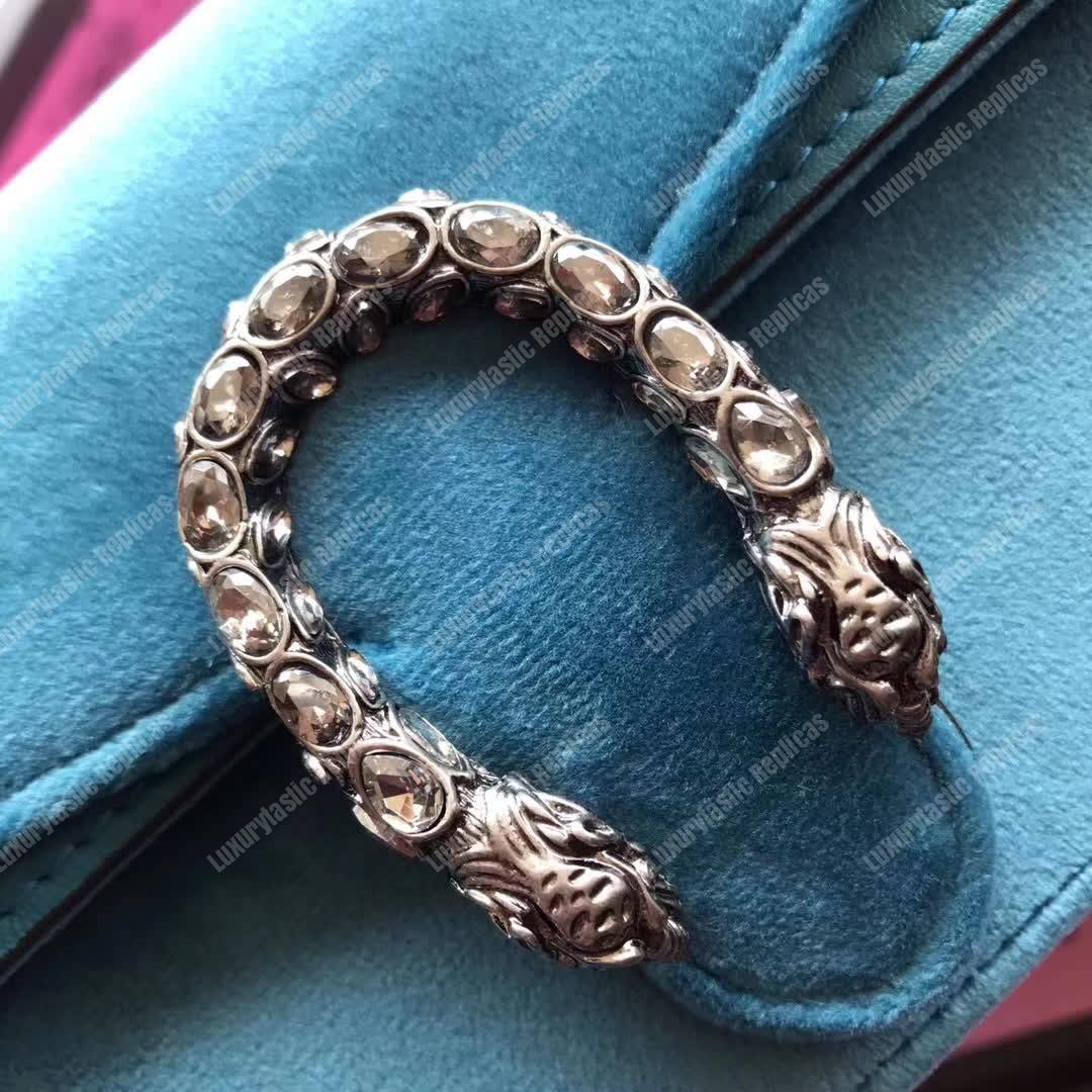 G*u*i dionysus suede super mini bag peacock blue