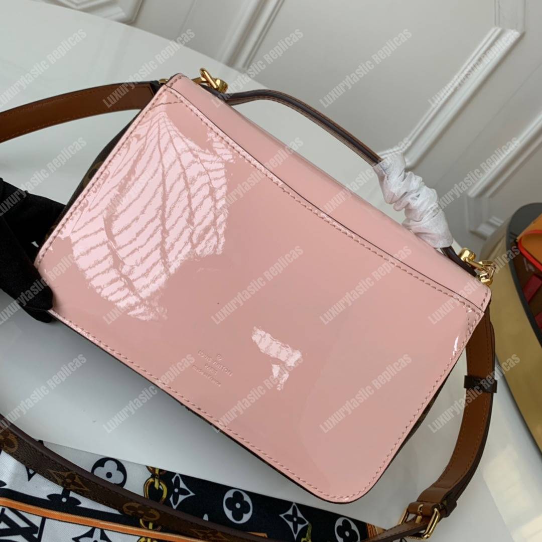 LV Cherrywood BB Smooth Patent Monogram Rose Ballerine