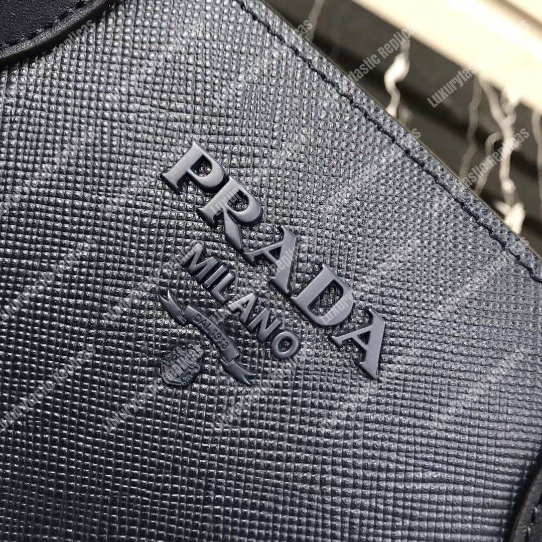 Pra*a monochrome saffiano leather bag dark blue