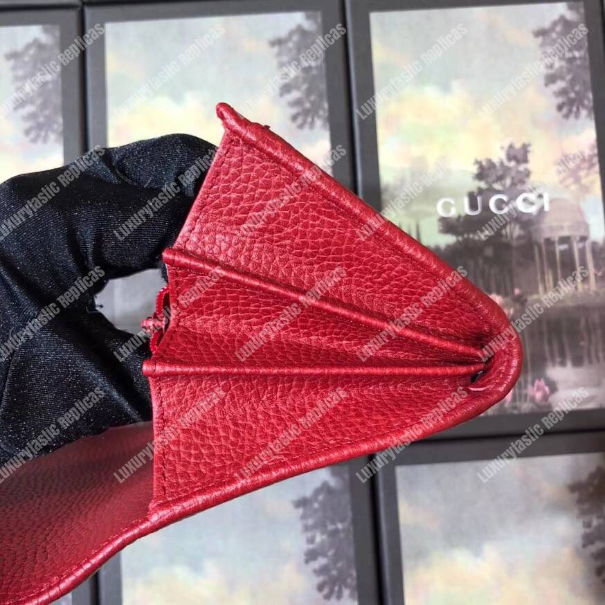 G*u*i garden leather continental wallet red with butterfly