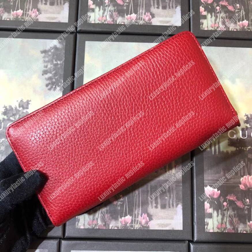 G*u*i garden leather zip around wallet red with bat