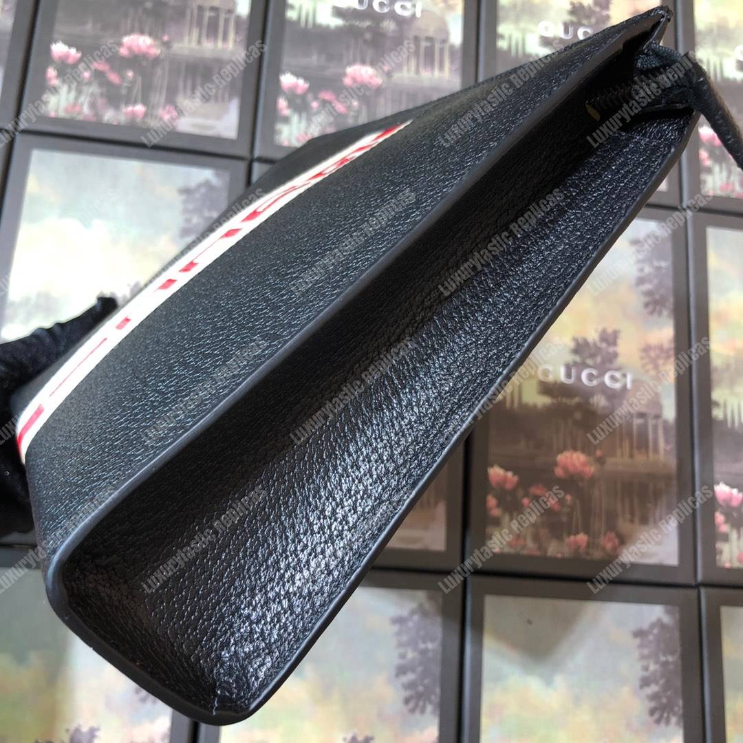 G*u*i stripe leather pouch black