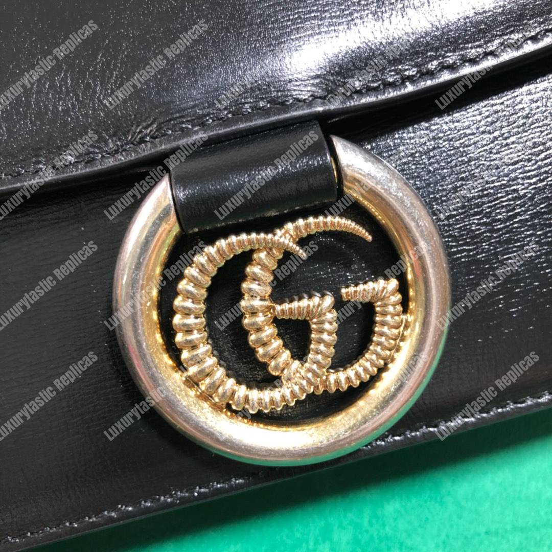 G*u*i small leather shoulder bag black