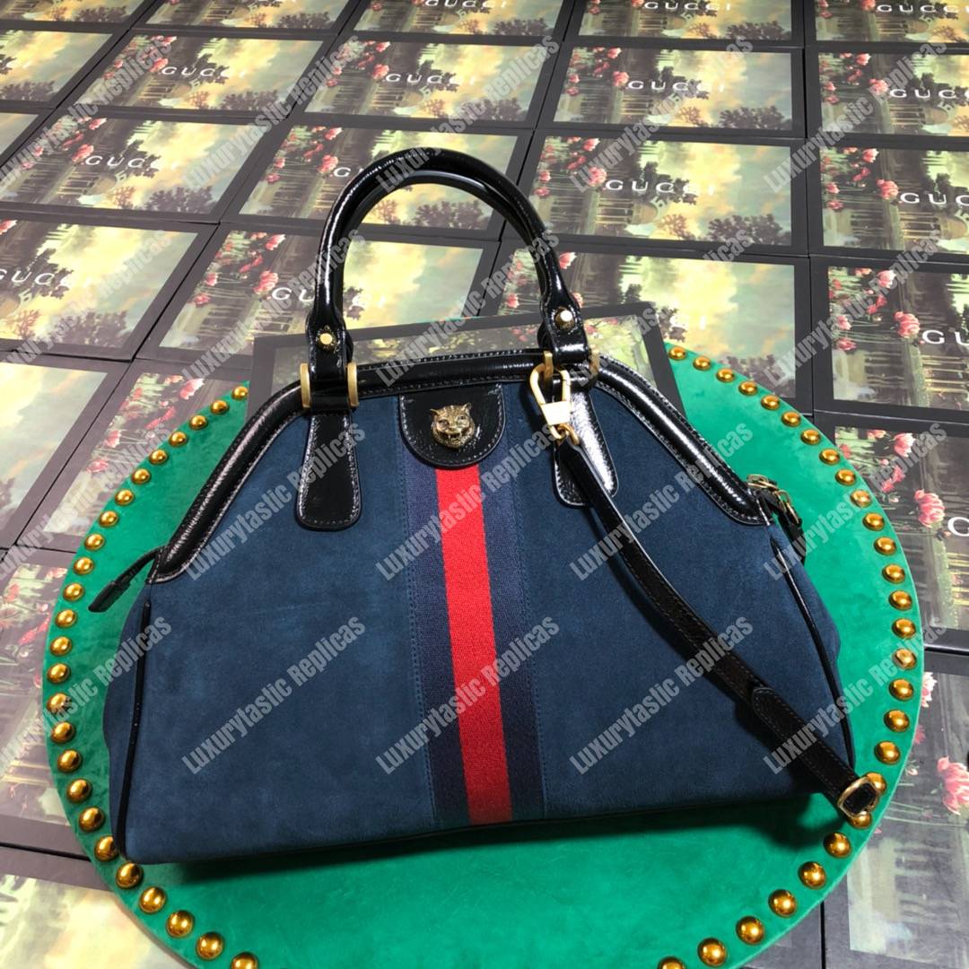 G*u*i re(belle) medium shoulder bag suede blue