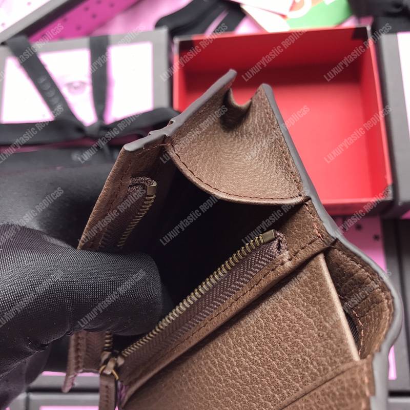 G*u*i queen margaret gg sup*e card case wallet brown