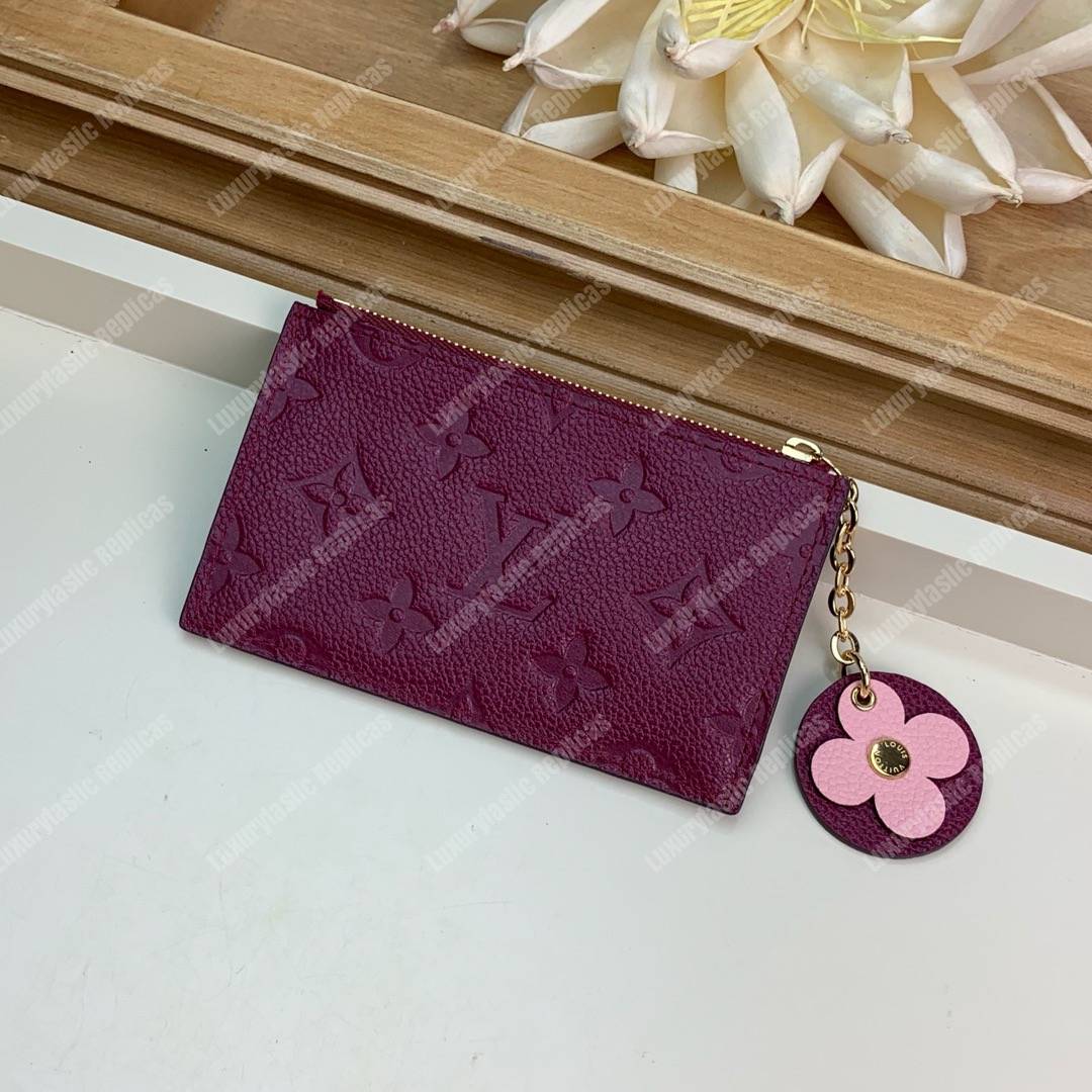 LV Zipped Card Holder Monogram Burgundy