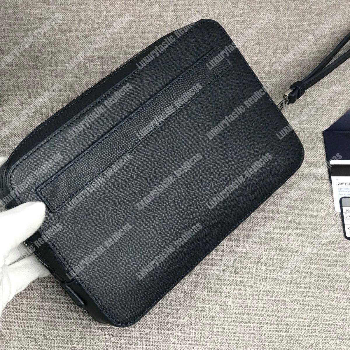 Pra*a saffiano leather men’s bag black