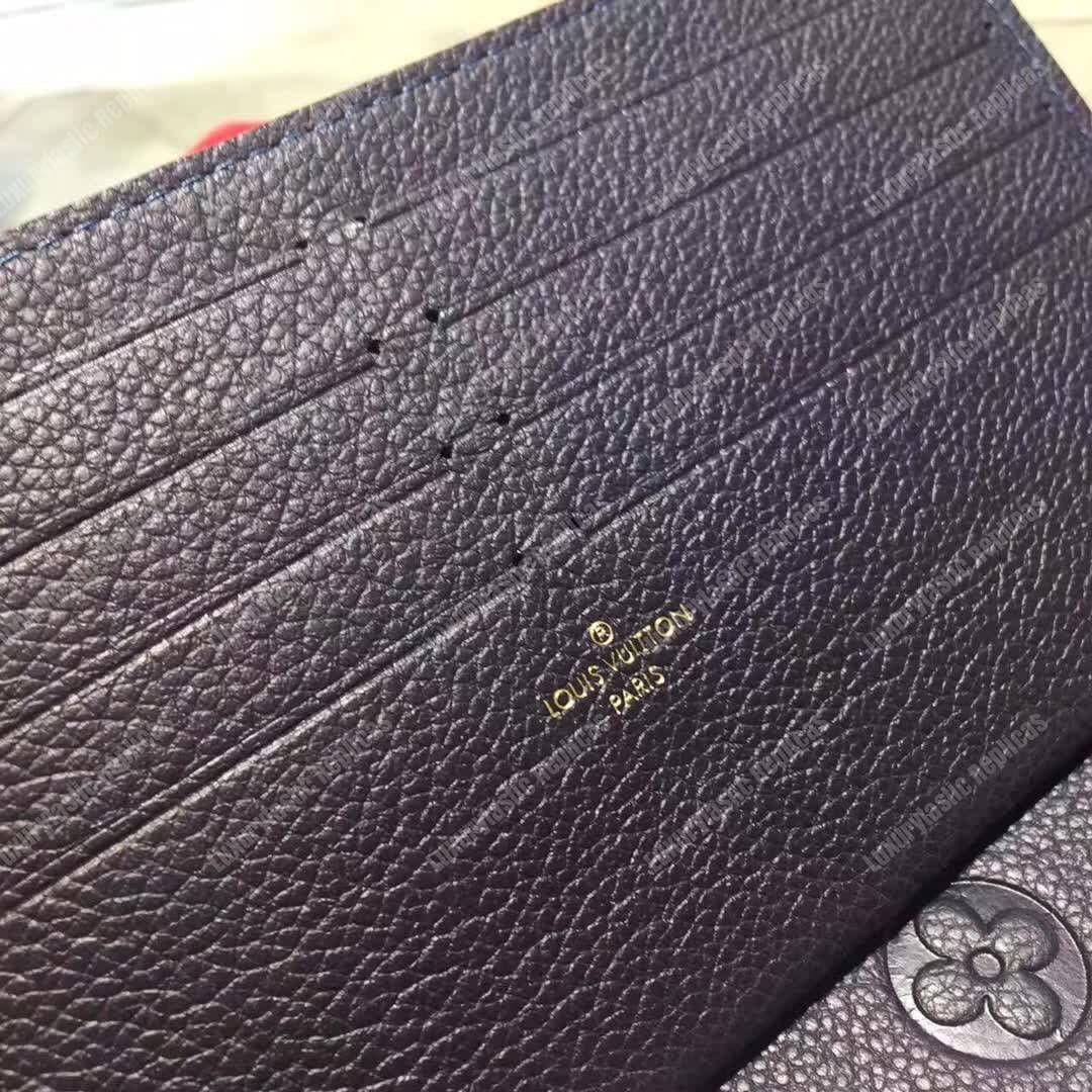 LV Pochette Felicie Bag Monogram Leather Marine Rouge