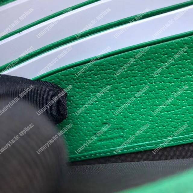 G*u*i embroidered leather continental wallet green