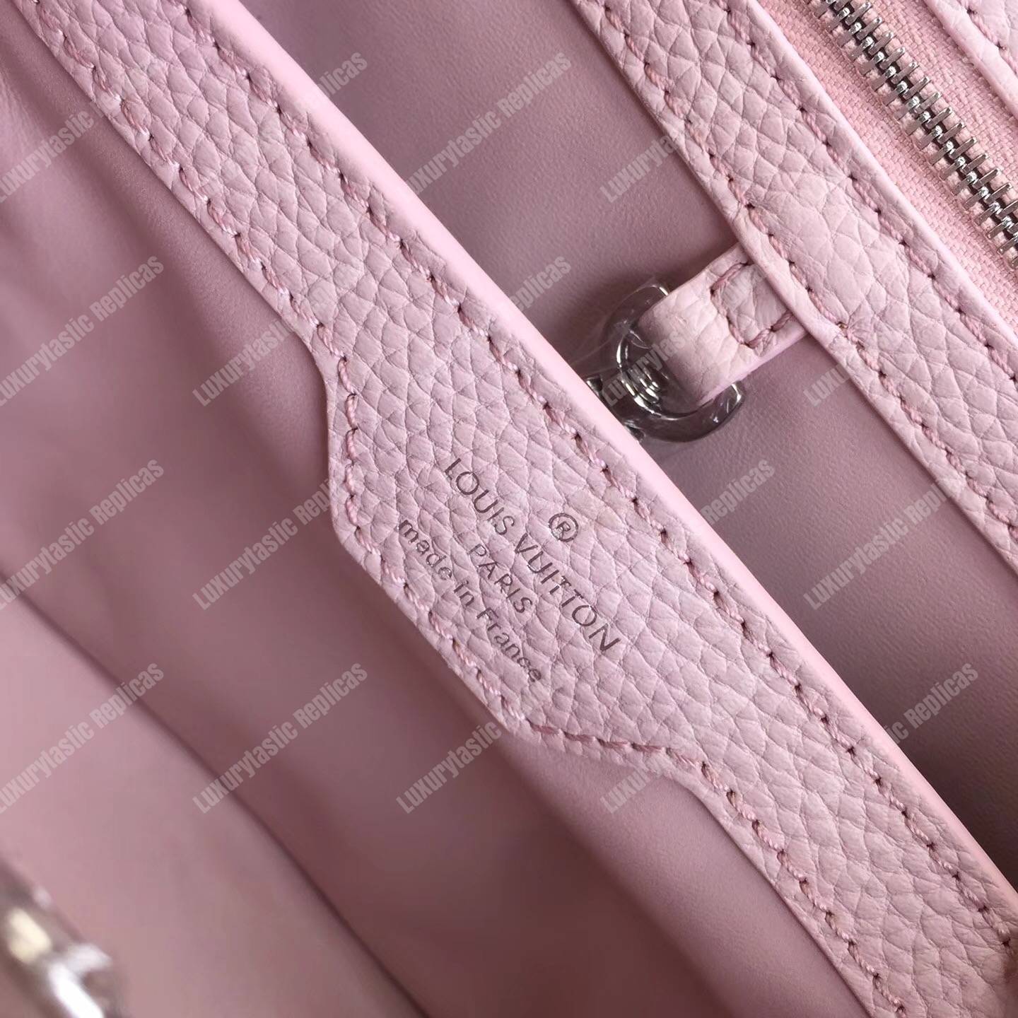 LV Capucines BB Taurillon Leather Rose Ballerine