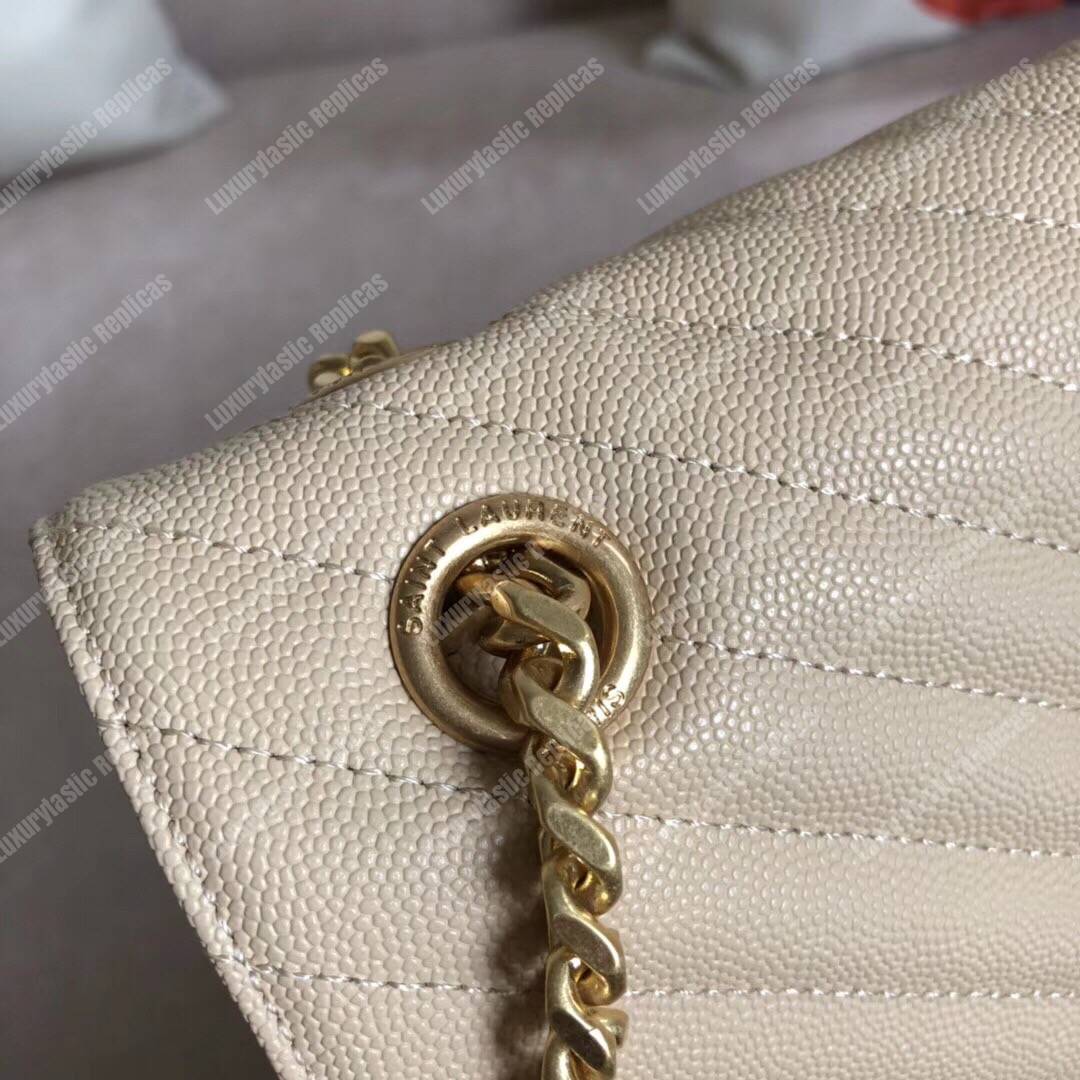 Saint Laurent Large Envelope Chain Bag Dark Beige