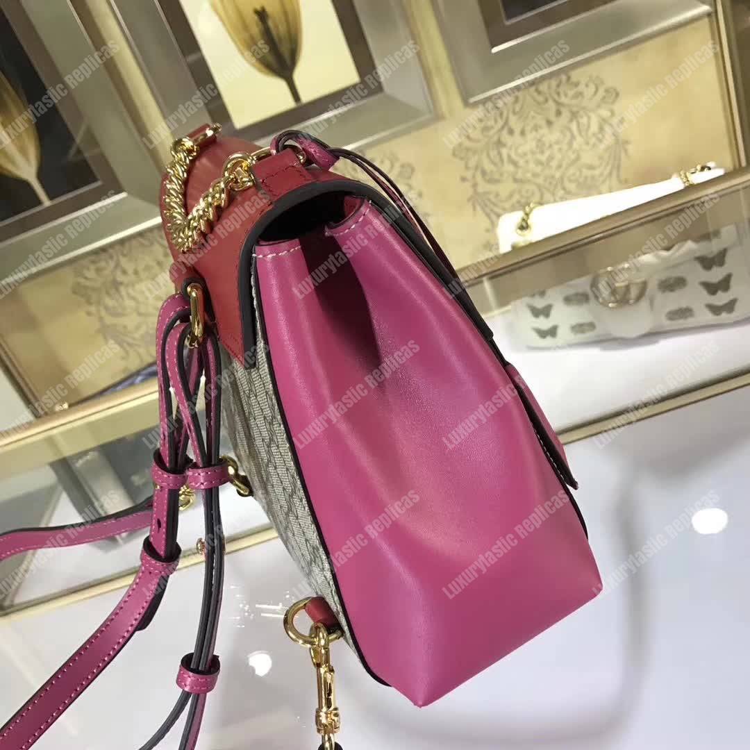 G*u*i padlock gg sup*e backpack red/pink