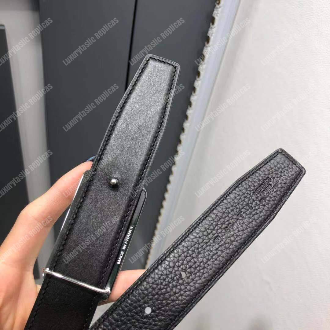 H**mes officier belt buckle reversible leather strap black