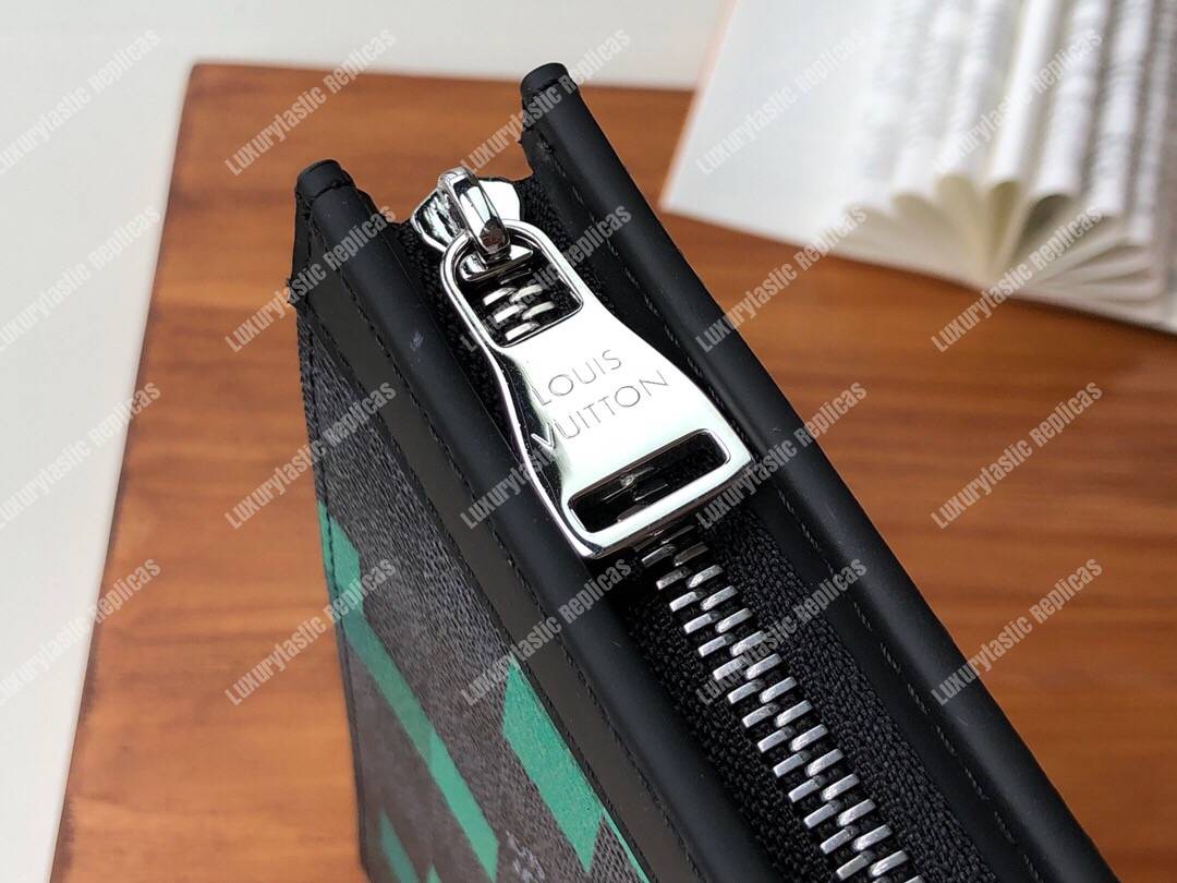 LV Pochette Voyage MM Pixel Monogram Green