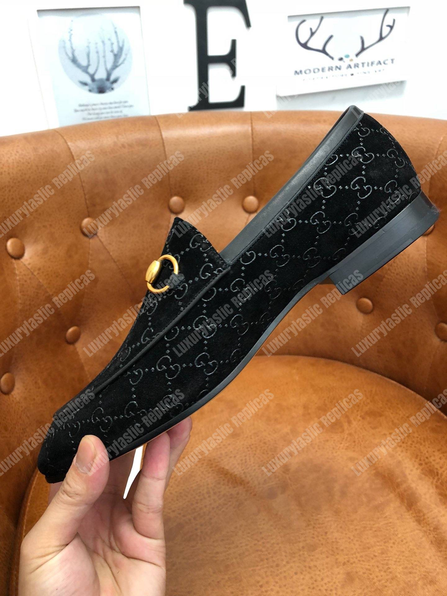 G*u*i jordaan gg velvet loafer black