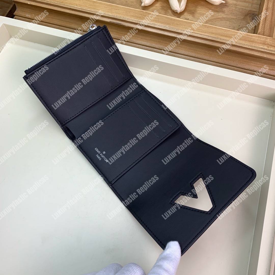 LV Twist Compact Wallet Epi Leather Monogram Noir Tan