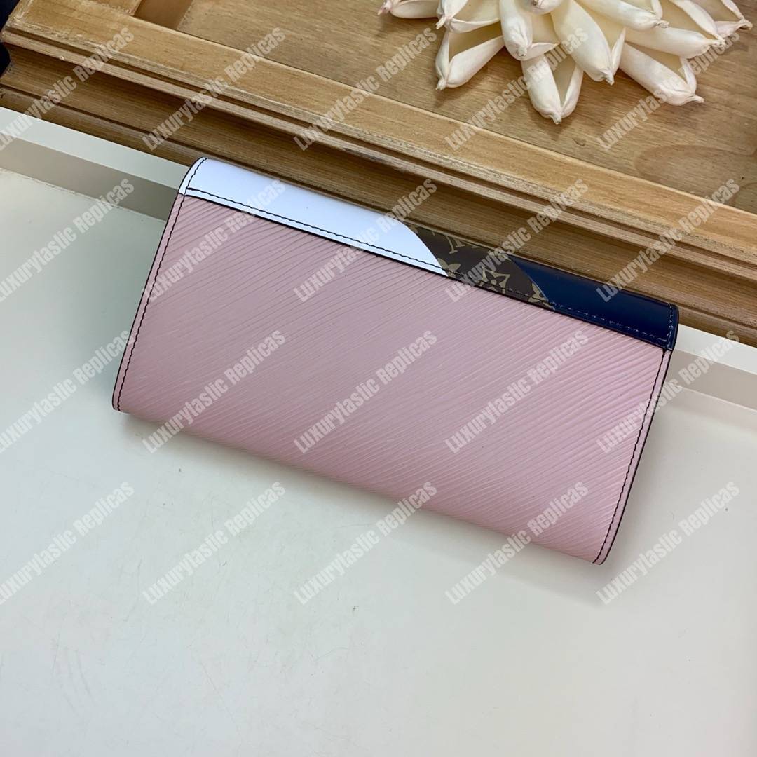 LV Twist Wallet Epi Leather Monogram Blanc Rose