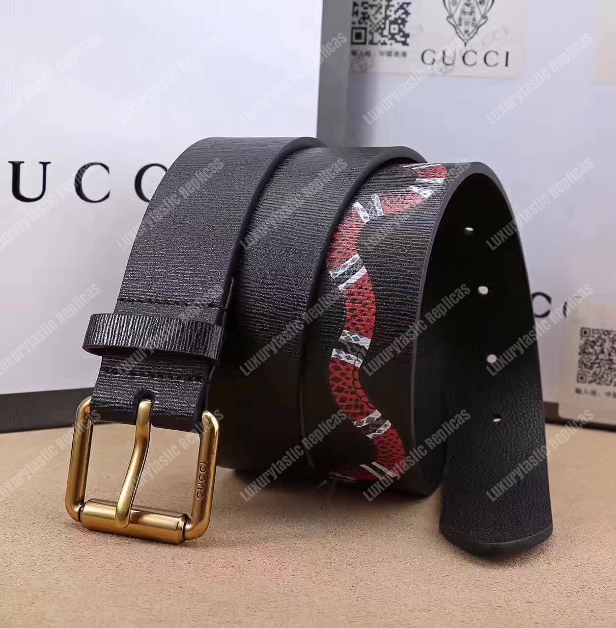 G*u*i leather belt with kingsnake
