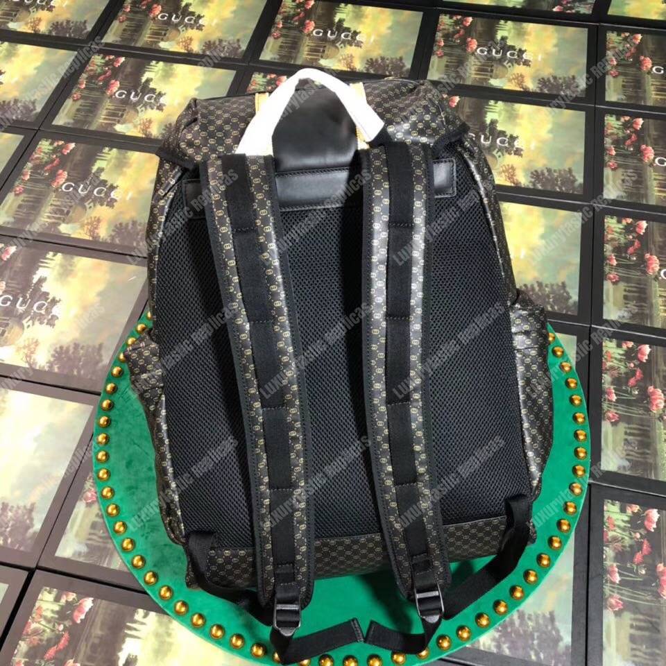 G*u*i dapper dan backpack with gold gg pattern