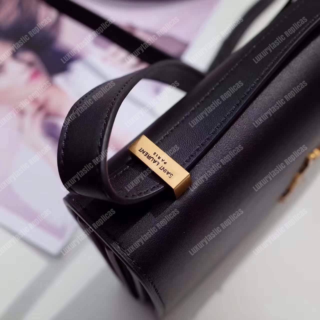 Saint Laurent Medium Dylan Monogram Satchel Black Leather