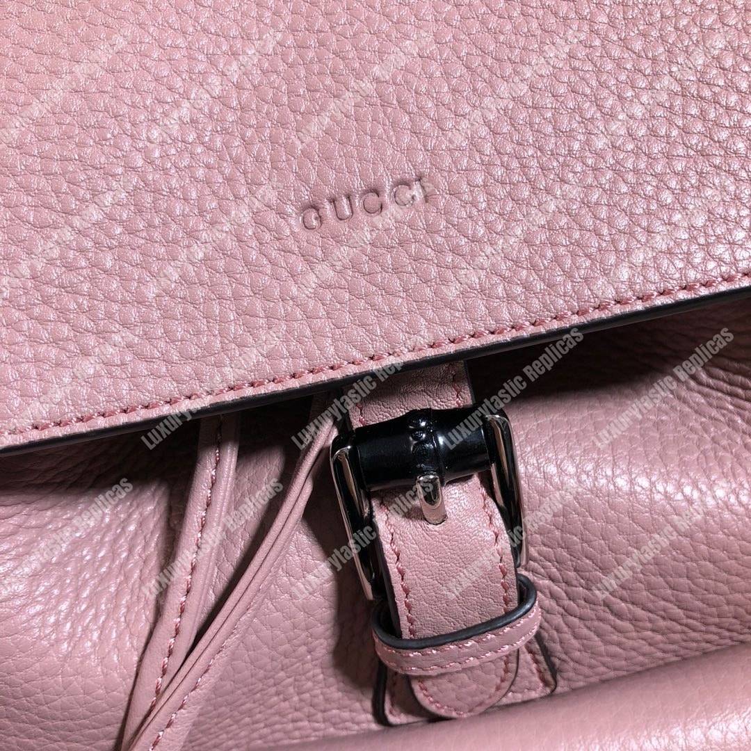 G*u*i leather bamboo tassel mini backpack magnolia