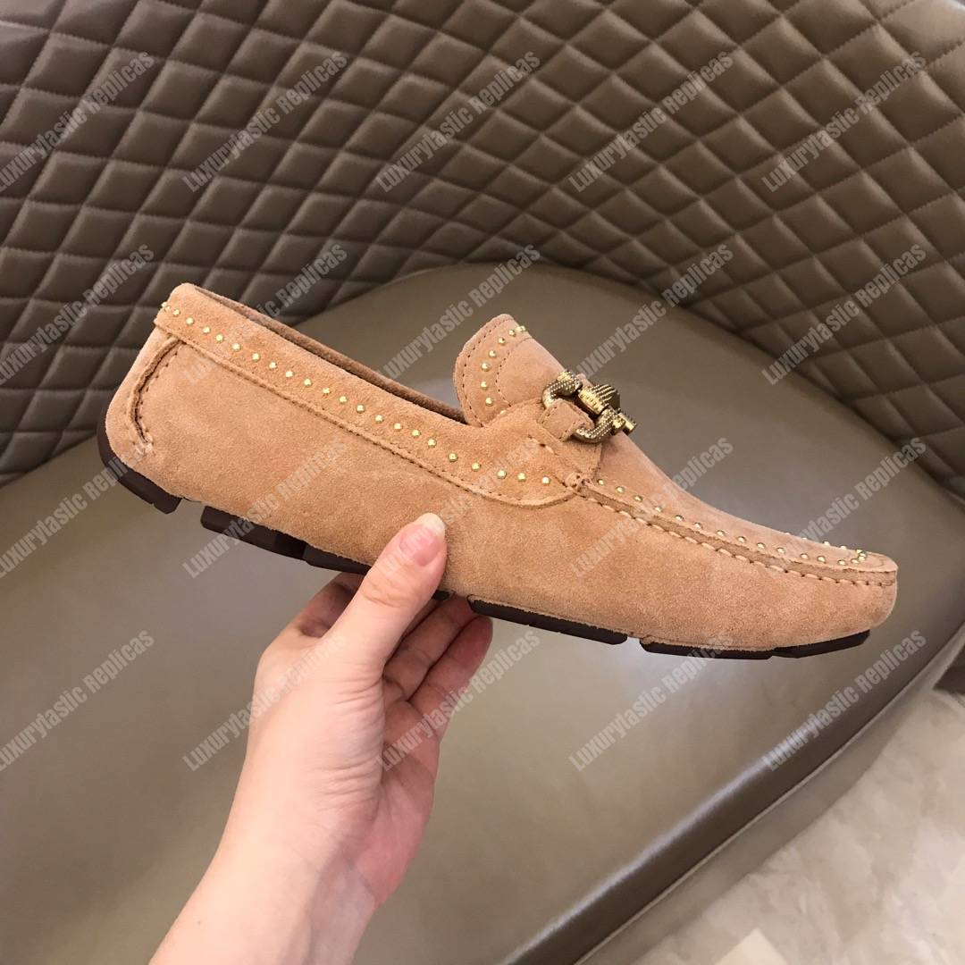 Salvatore Ferragamo Gancini Driving Shoe Baige