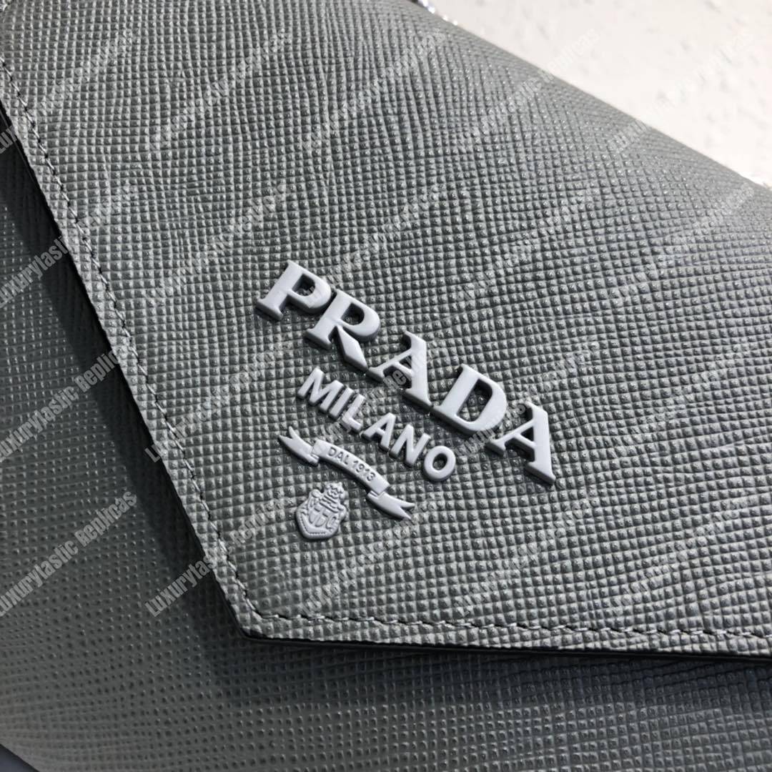 Pra*a monochrome saffiano leather bag dark grey