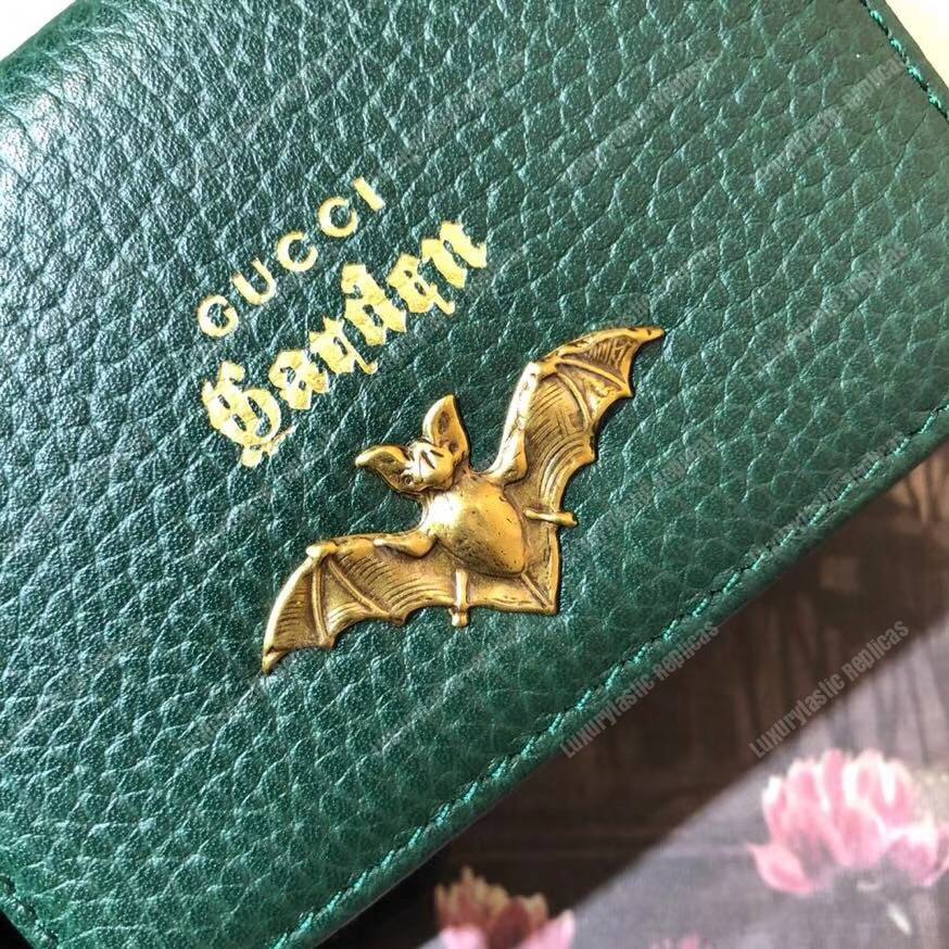 G*u*i garden leather wallet green with bat