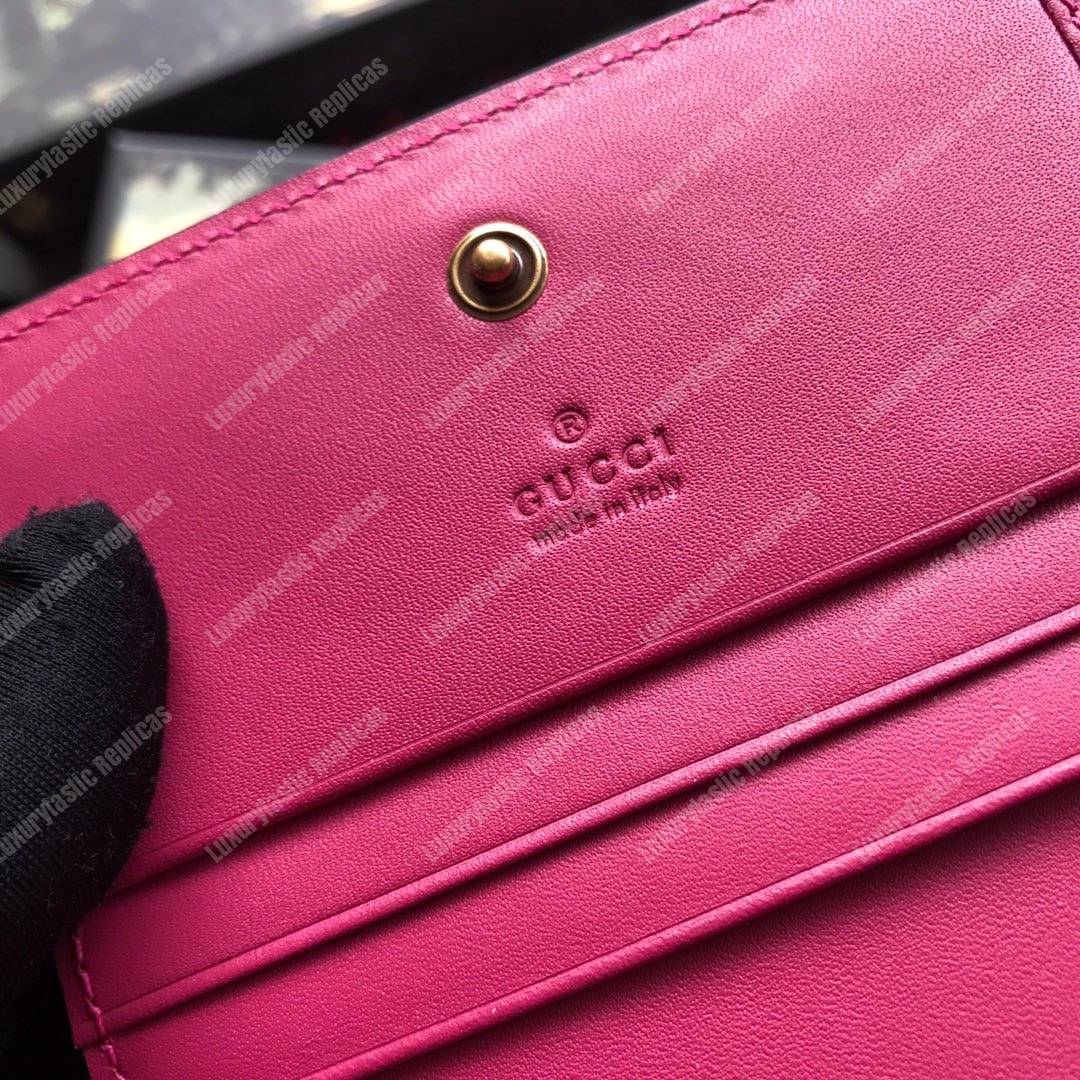 G*u*i coin wallet with ny yankees patch pink