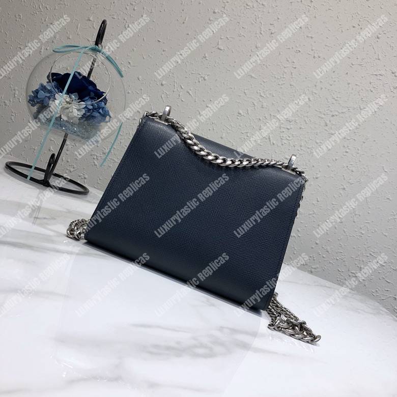 Pra*a monochrome saffiano leather bag dark blue