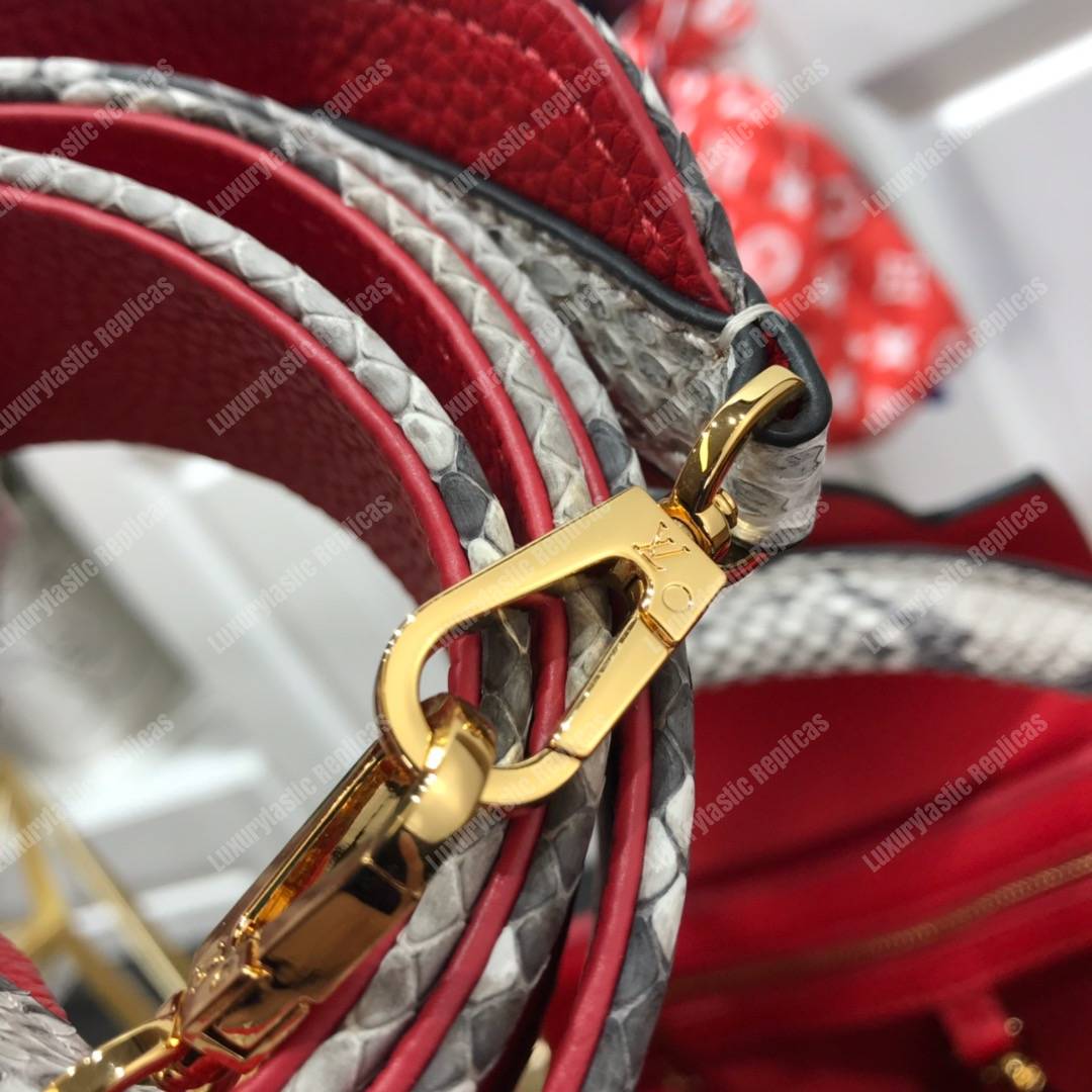 LV Capucines BB Taurillon Python Rouge