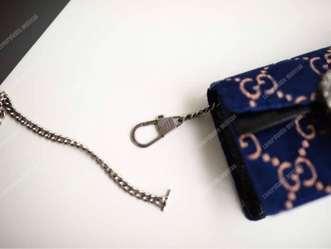 G*u*i dionysus gg velvet super mini bag blue