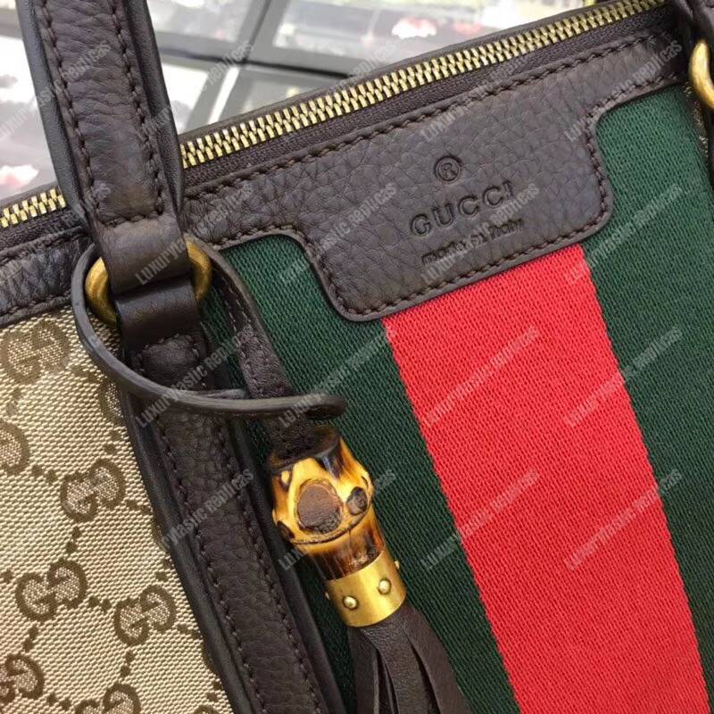 G*u*i rania convertible top handle bag web gg canvas small