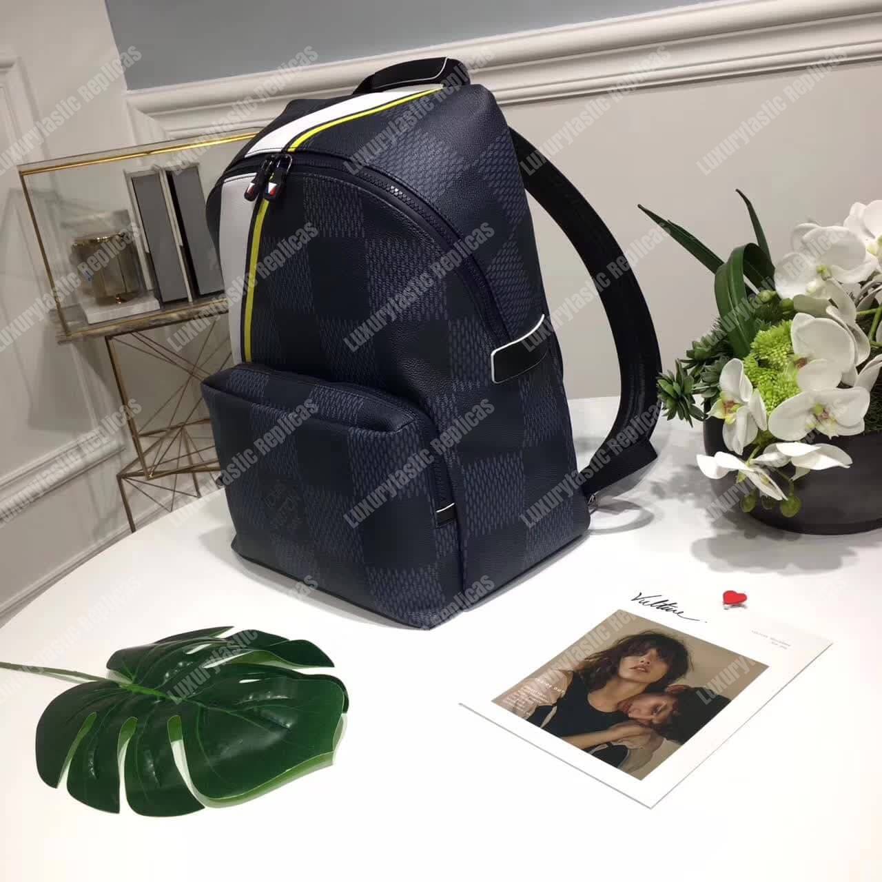LV Apollo Backpack Damier Cobalt Canvas Yellow
