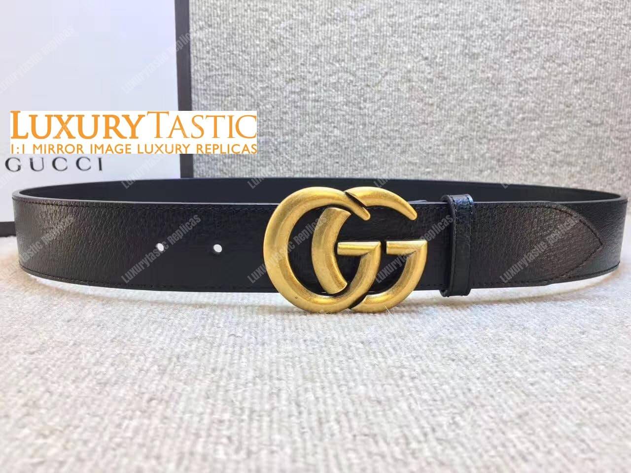 G*u*i leather belt with double g buckle