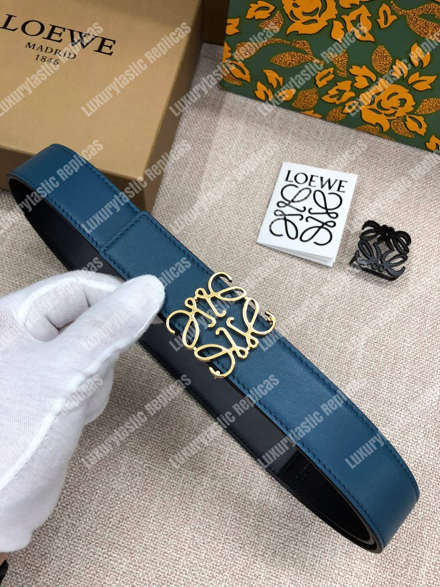 Loewe Anagram Belt 3.2Cm Navy Blue