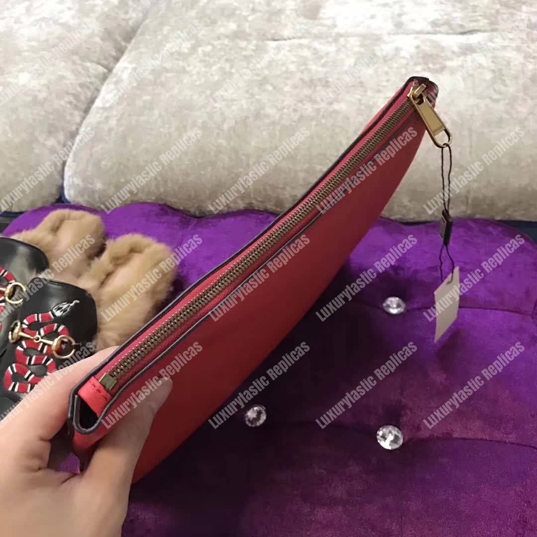 G*u*i print leather medium portfolio red