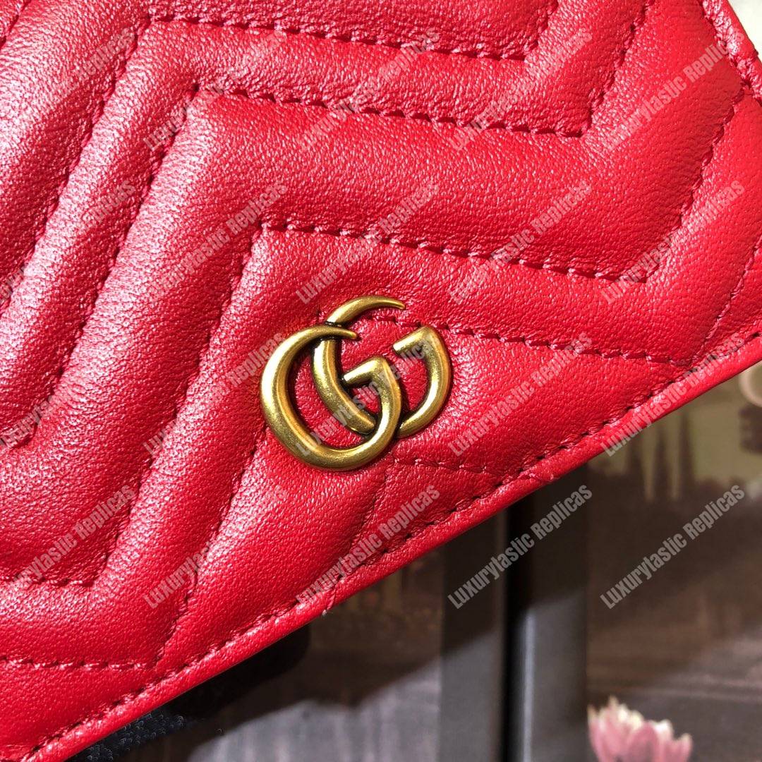 G*u*i gg marmont card case wallet red
